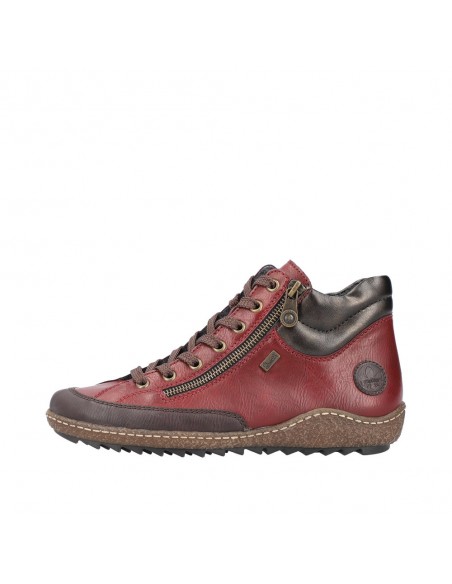 Bottines lacets et zip bordeaux RIEKER L7500-35