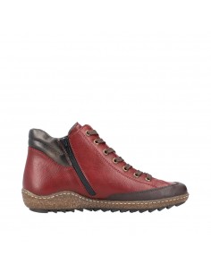 Bottines lacets et zip bordeaux RIEKER L7500-35 2