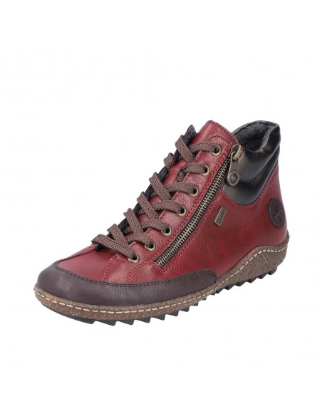 Bottines lacets et zip bordeaux RIEKER L7500-35