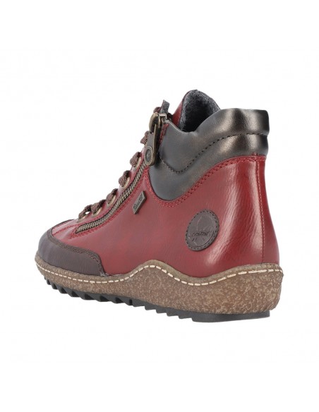 Bottines lacets et zip bordeaux RIEKER L7500-35
