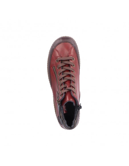 Bottines lacets et zip bordeaux RIEKER L7500-35