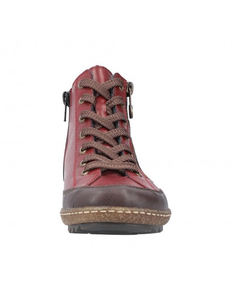 Bottines lacets et zip bordeaux RIEKER L7500-35