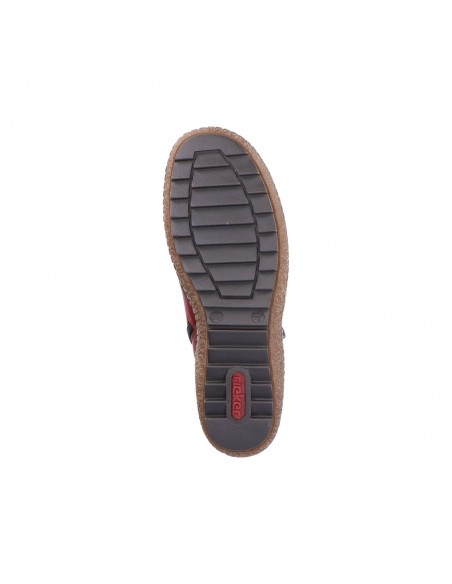 Bottines lacets et zip bordeaux RIEKER L7500-35