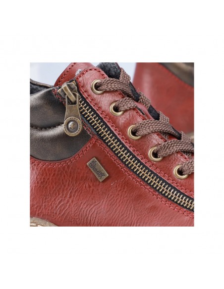 Bottines lacets et zip bordeaux RIEKER L7500-35