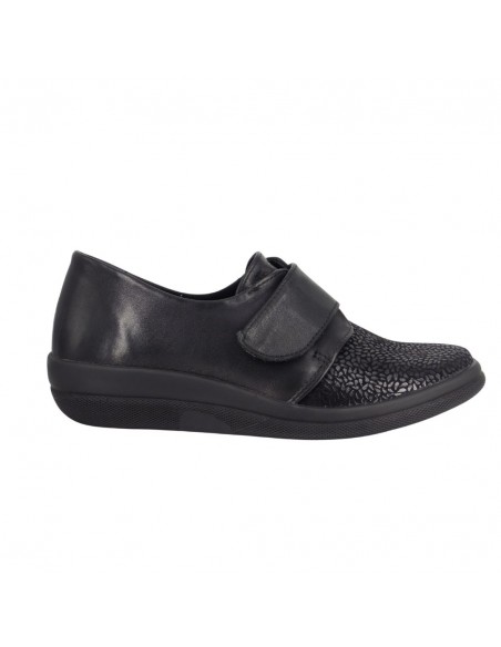 LONGO / 5580 / Noir / Chaussures cuir et strech
