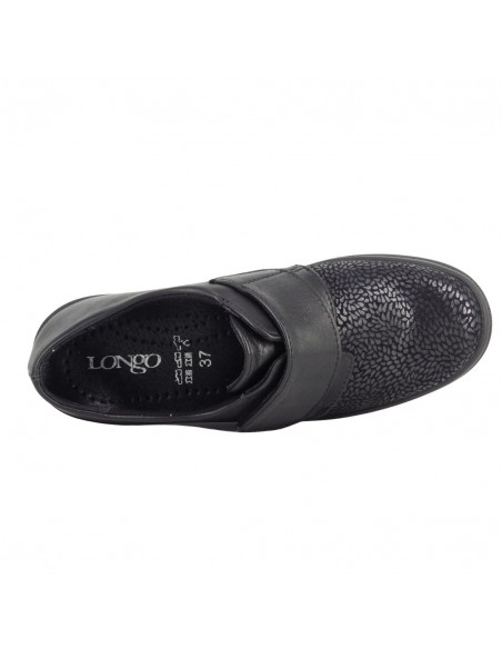 LONGO / 5580 / Noir / Chaussures cuir et strech