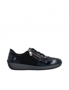 RIEKER / N1100-14 / Bleu / Chaussures lacets et zip
