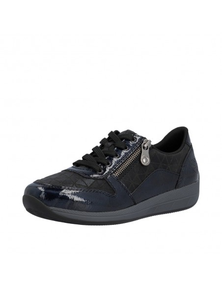 RIEKER / N1100-14 / Bleu / Chaussures lacets et zip