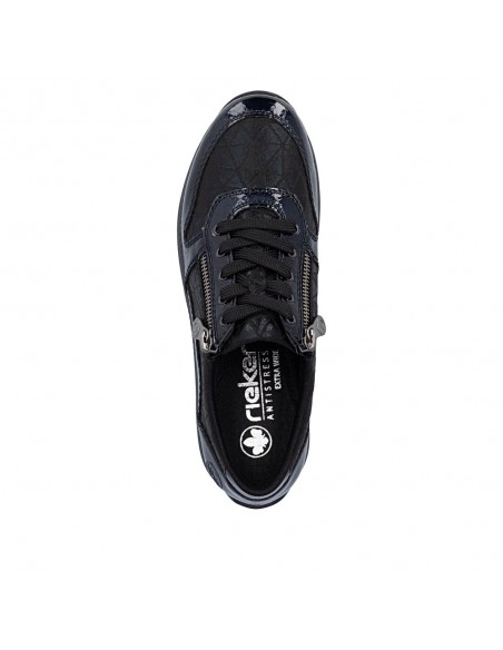 RIEKER / N1100-14 / Bleu / Chaussures lacets et zip