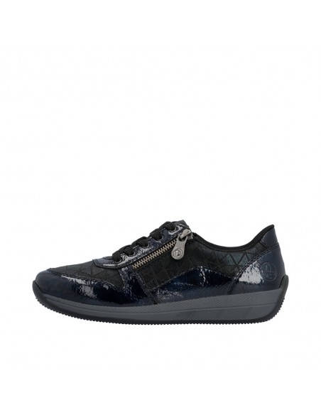 RIEKER / N1100-14 / Bleu / Chaussures lacets et zip