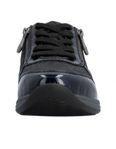 RIEKER / N1100-14 / Bleu / Chaussures lacets et zip