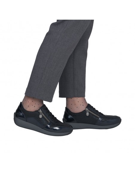 RIEKER / N1100-14 / Bleu / Chaussures lacets et zip