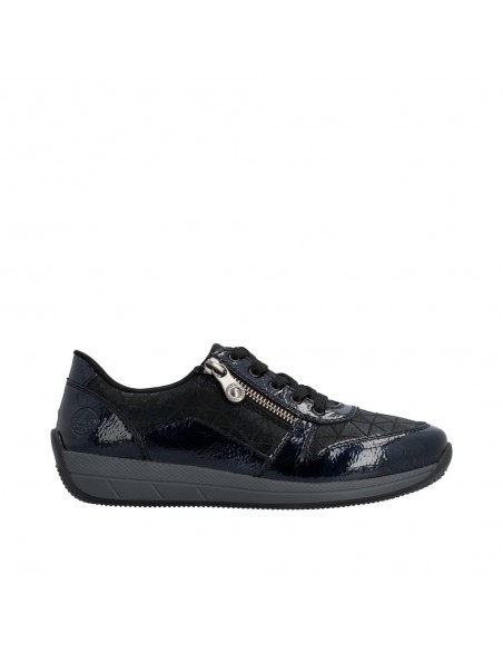 RIEKER / N1100-14 / Bleu / Chaussures lacets et zip