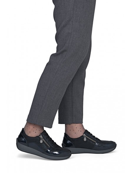 RIEKER / N1100-14 / Bleu / Chaussures lacets et zip