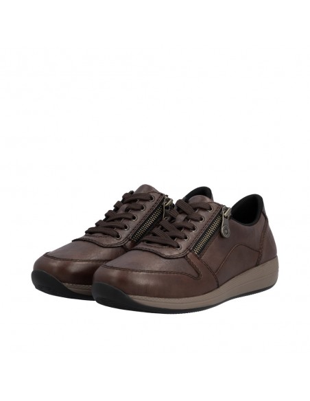 RIEKER / N1100-22 / Brun / Chaussures lacets et zip