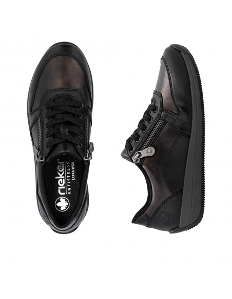 RIEKER / N1100-22 / Brun / Chaussures lacets et zip