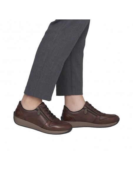 RIEKER / N1100-22 / Brun / Chaussures lacets et zip