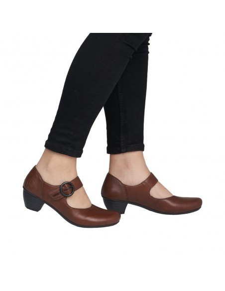 RIEKER / 41756-22 / Babies brun femme et bride velcro