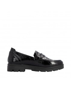 RIEKER / 43050-00 / Noir / Mocassin verni femme