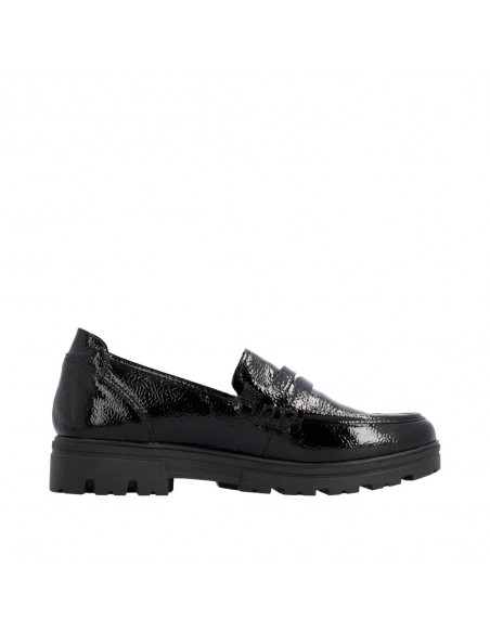 RIEKER / 43050-00 / Noir / Mocassin verni femme