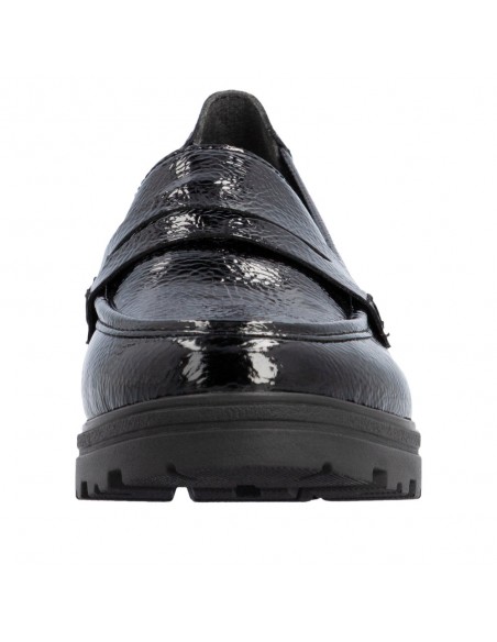 RIEKER / 43050-00 / Noir / Mocassin verni femme