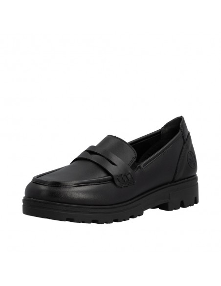 RIEKER / 43050-01 / Noir / Mocassin femme confort
