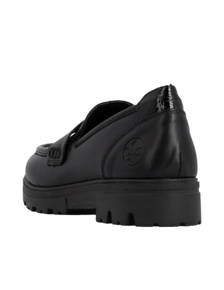 RIEKER / 43050-01 / Noir / Mocassin femme confort