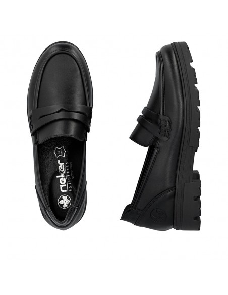 RIEKER / 43050-01 / Noir / Mocassin femme confort