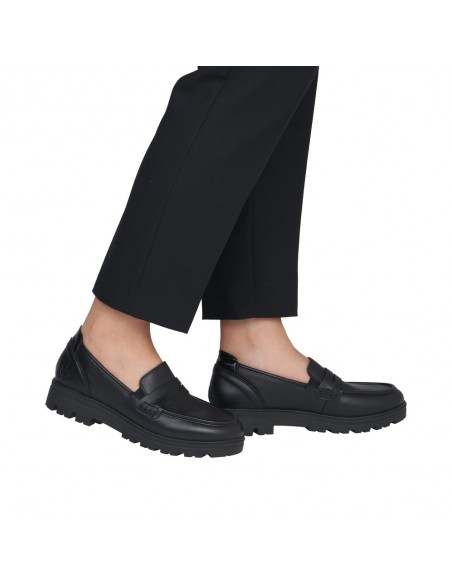 RIEKER / 43050-01 / Noir / Mocassin femme confort