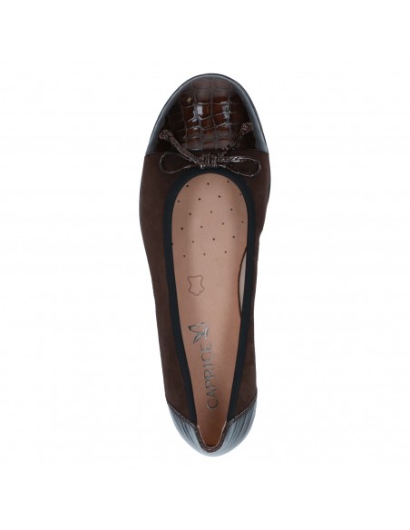 CAPRICE / 22150 / Brun croco / Ballerine femme cuir
