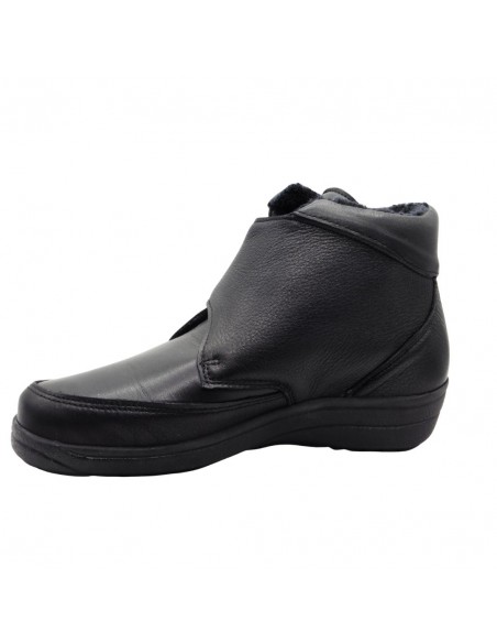 LONGO / 5591 / Noir / Bottines cuir, velcro et semelle amovible