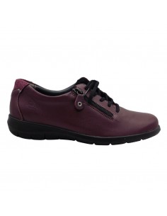 SWEDI / OXIDANT / Prune / Chaussure femme cuir à lacets et zip