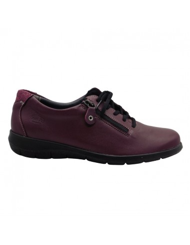 SWEDI / OXIDANT / Prune / Chaussure femme cuir à lacets et zip