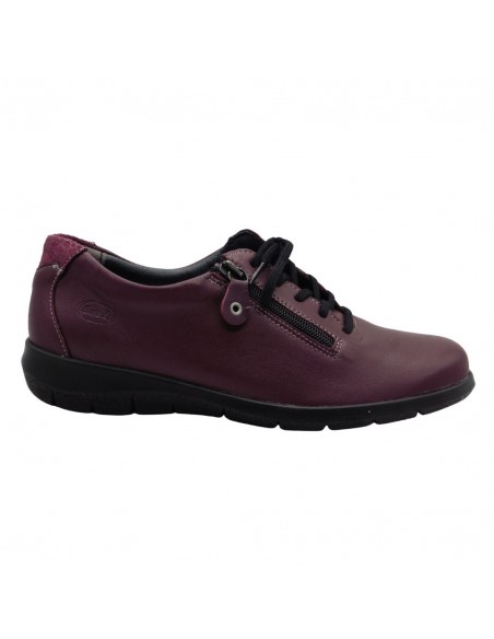 SWEDI / OXIDANT / Prune / Chaussure femme cuir à lacets et zip