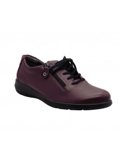 SWEDI / OXIDANT / Prune / Chaussure femme cuir à lacets et zip 2