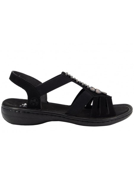 Chaussure sandale 60806-00 noir RIEKER - Semelle confort